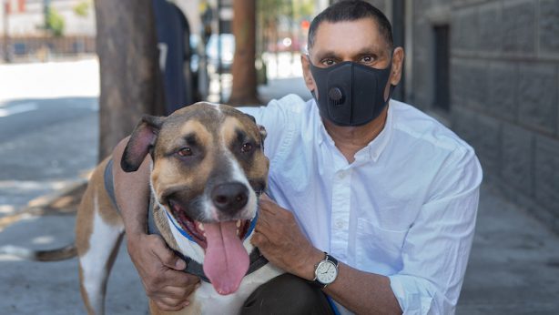 PAWS Client Anil and his dog, Tango