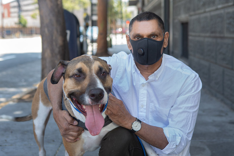 PAWS Client Anil and his dog, Tango